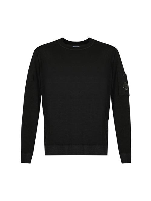 Maglione girocollo in lana merino Black C.P. COMPANY | 19CMKN024A003247F999